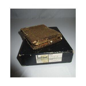Vintage 40s Bond Street Ltd Gold Mesh Wallet Coin Purse New wBox Germany US Zone